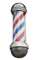 barbershop pole retro striped men hairdresser sign on white background