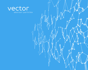Vector background with white abstract particles.