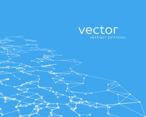 Vector background with white abstract particles.