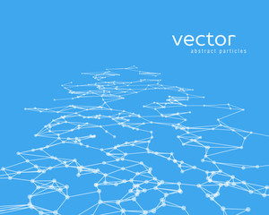 Vector background with white abstract particles.