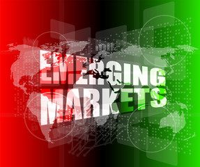 word emerging marketing on digital touch business screen