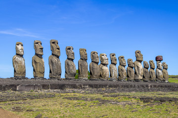 Moai Statues of Ahu Tongariki - Easter Island, Chile