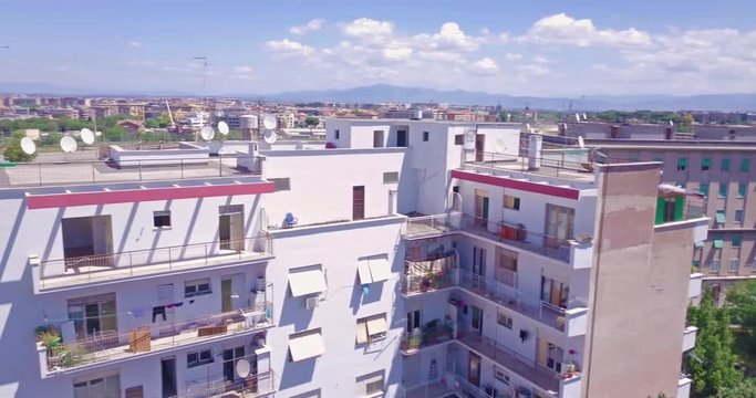 Aereal view of rome building in Pigneto
