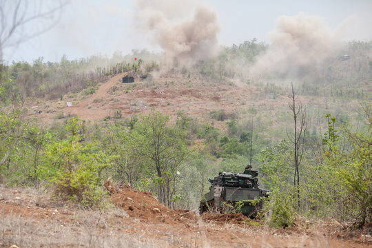 Real ammunition maneuver by using the commando stingray light tank was exported for use by armed forces of Thailand.