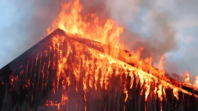 Fire In Wooden House