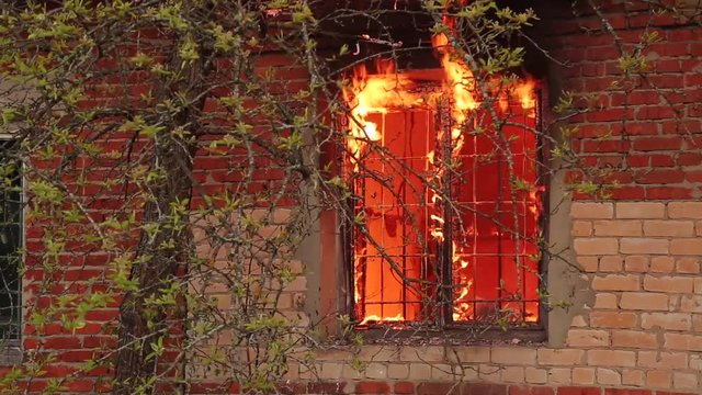 burning house, fire