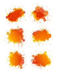 Abstract paint splashes set for design use. Splatter template set. Grunge vector illustration background.