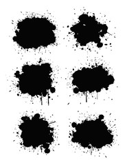 Abstract paint splashes set for design use. Splatter template set. Grunge vector illustration background.