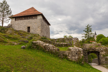 The ruins of the Small Castle, Kamnik, Julian Alps, Slovenia