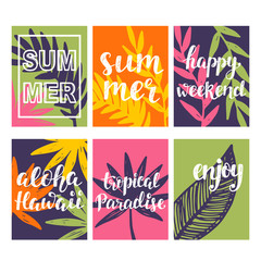 Summer card templates collection