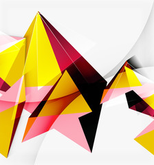 Fototapeta premium 3d triangles and pyramids, abstract geometric vector