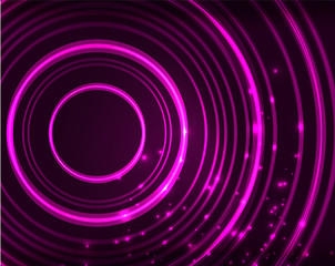 Neon circles abstract background