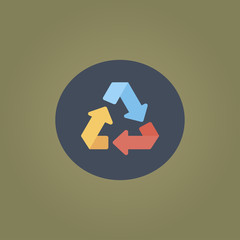 Recycle icon. flat design