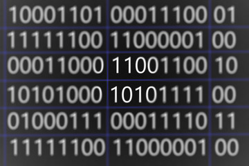 Binary code abstract, black background