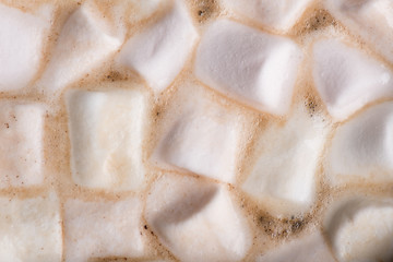 Marshmallow in Chocolate Background.