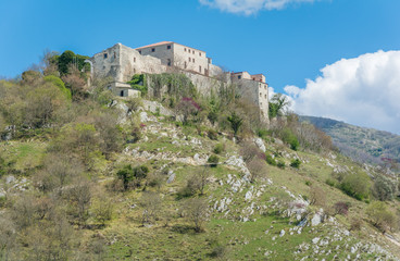 Fototapeta na wymiar Antuni Castel near Castel di Tora, Province of Rieti, Latium, located about 50 kilometres northeast of Rome.