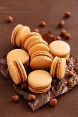 French pastry makaron. Selective focus.