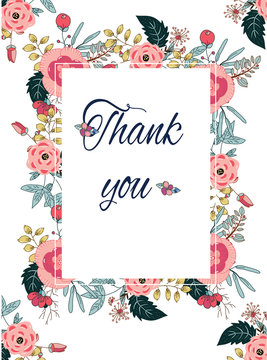 colorful background with flower pattern and the words thank you on white background