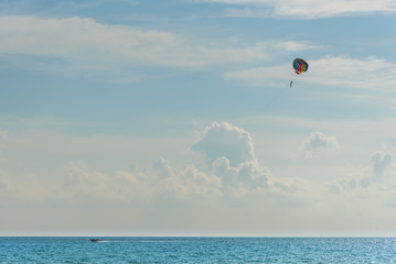 parasailing with speed boat