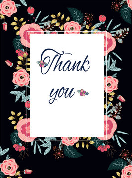 colorful background with flower pattern and the words thank you on dark background