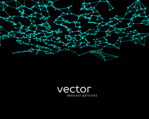 Vector background with green abstract particles.