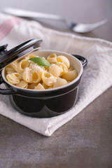 Pastas cooked in a casserole dish