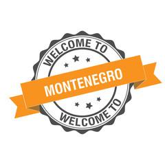 Welcome to Montenegro stamp illustration