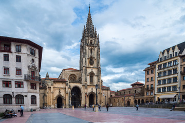 Fototapeta na wymiar Plaza de la Catedral de Oviedo