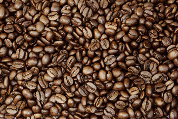 Fototapeta premium Brown roasted coffee beans