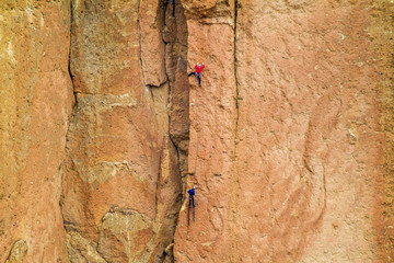 Two rock climbers at Smith Rock State Park