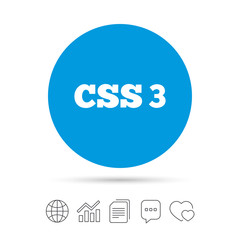 CSS3 sign icon. Cascading Style Sheets symbol.