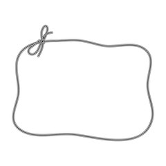 Thread Frame with Bow Icon Symbol Design. Icon Vector illustration isolated on white background.