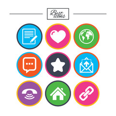 Fototapeta premium Mail, contact icons. Communication signs.