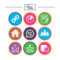 Fototapeta premium Communication icons. Contact, mail signs.