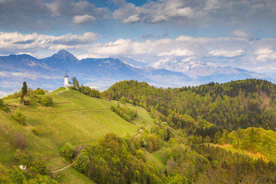 Saints Primus and Felician Church in Jamnik, Slovenia.