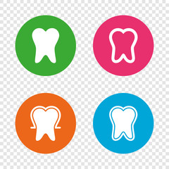Tooth enamel protection icons. Dental care signs.