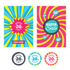 20 percent discount sign icon. Sale symbol.