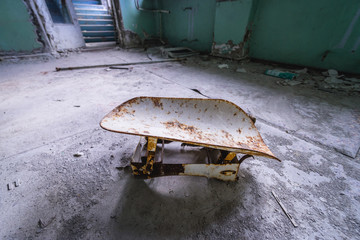 Abandoned hospital in Pripyat city of Chernobyl Exclusion Zone, Ukraine