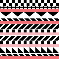 Retro color seamless pattern. Fancy abstract geometric art print. Ethnic hipster ornamental lines backdrop.