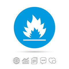 Fire flame sign icon. Heat symbol.