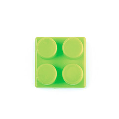 Single toy construction block isolated