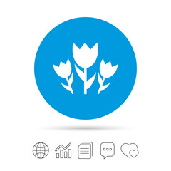 Flowers sign icon. Roses symbol.
