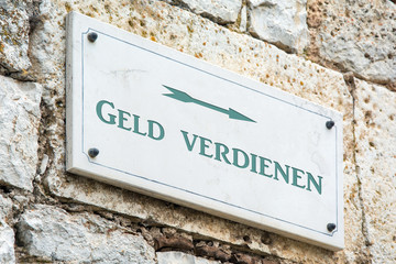 Fototapeta premium Schild 117 - Geld verdienen