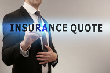 Young man writing on virtual screen, closeup