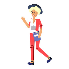 Vector detailed character people on white background