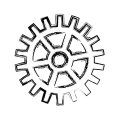 Obraz premium Gear machinery piece icon vector illustration graphic design