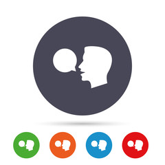 Talk or speak icon. Speech bubble symbol.