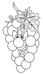 Fresh grapes cartoon