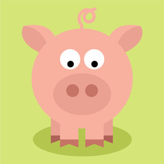 Ilustración vectorial - Cerdo - Animales de granja