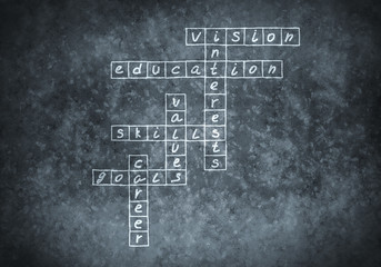 Chalk drawn crossword